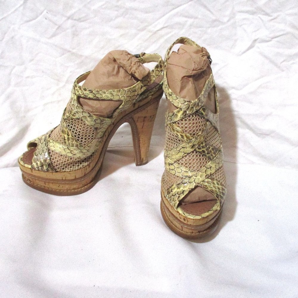 EUC ALAIA PARIS PYTHON PLATFORM Sandal Shoe 36.5 SNAKE MESH